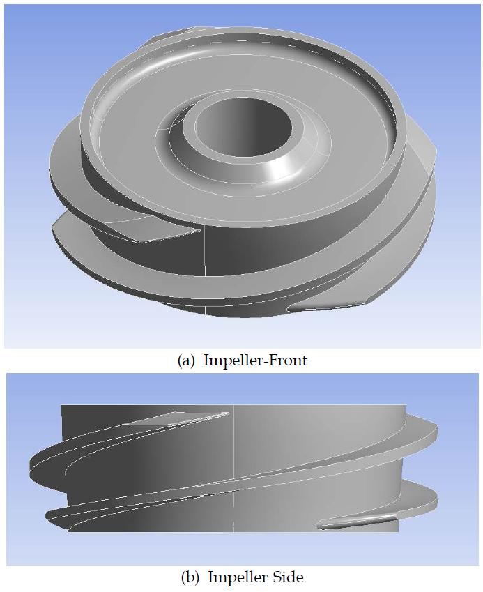 구조해석에 사용된 임펠러의 3-D형상