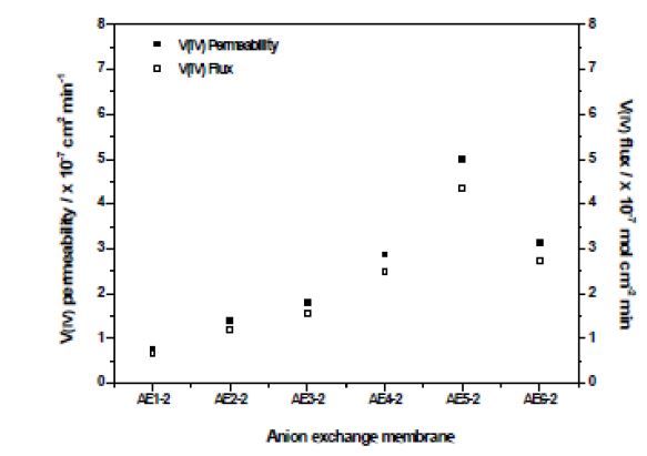 세공충진 음이온교환막의 활물질 투과도 실험
