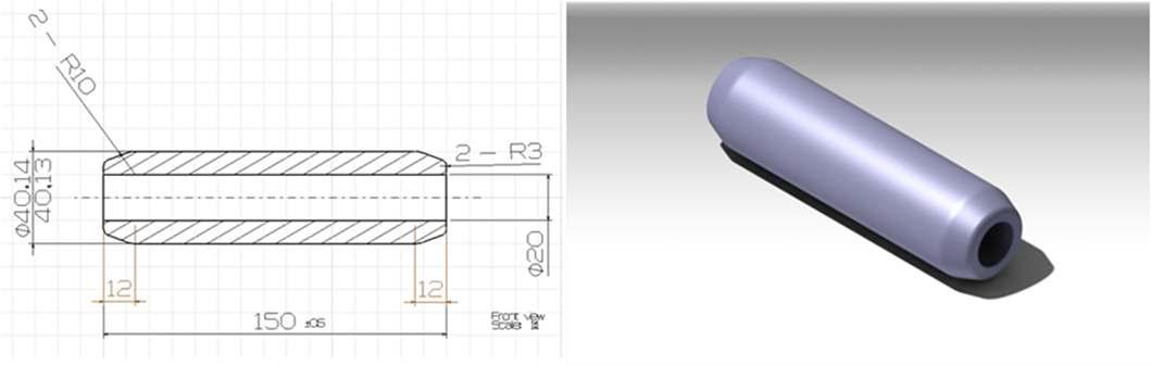 2D drawing and 3D modeling of mandrel