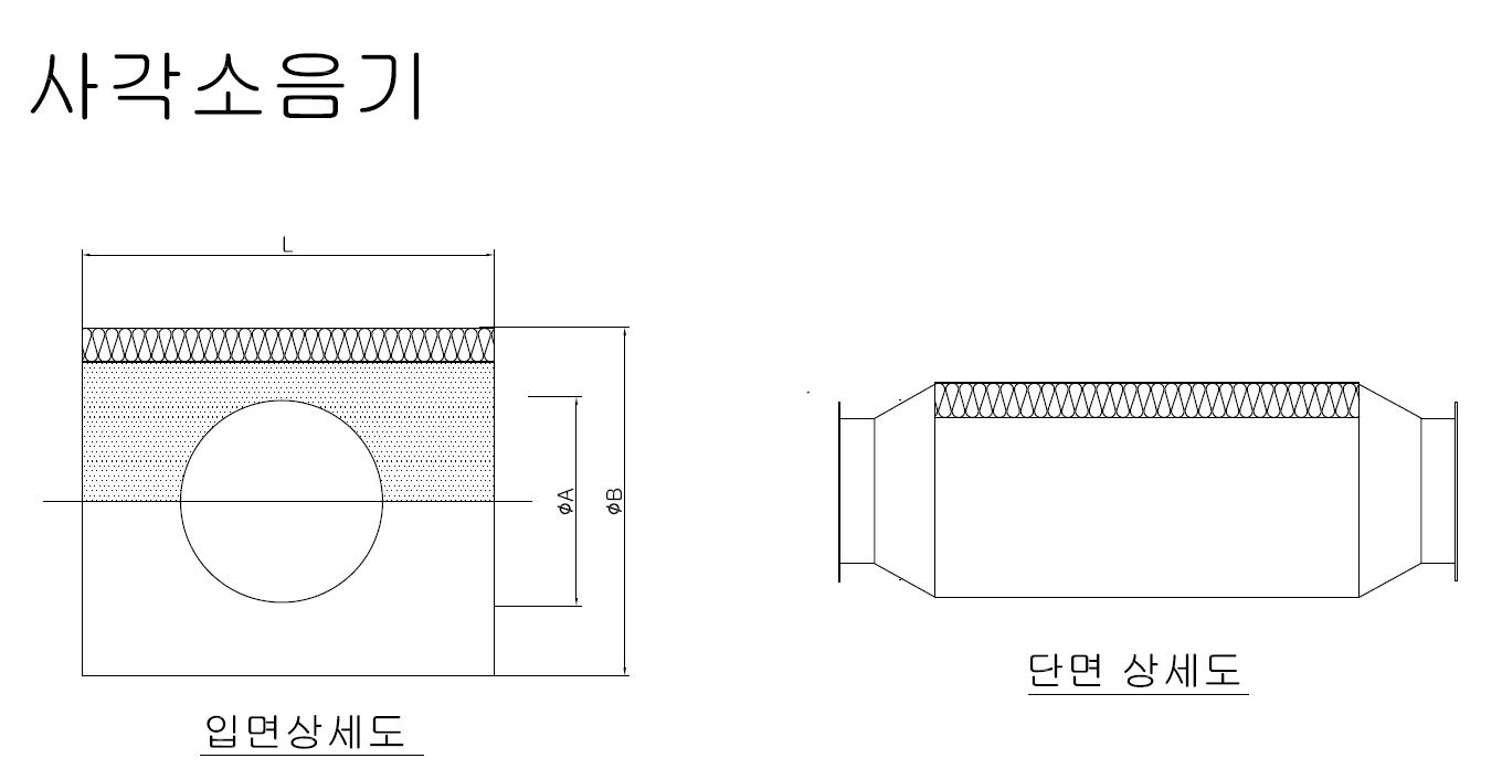 사각소음기 외형