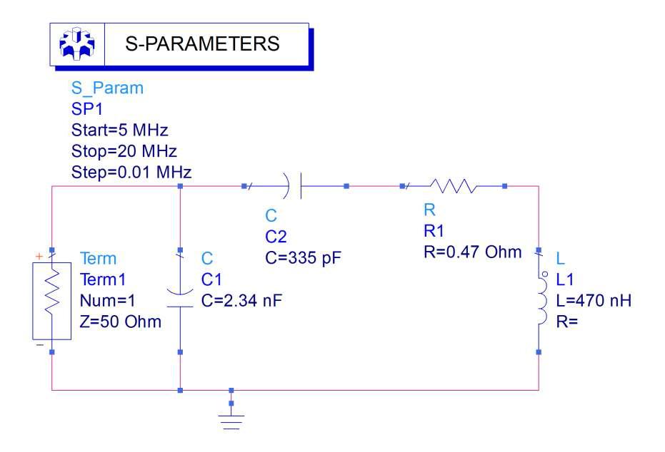 임피던스 정합단의 ADS 시뮬레이션 모델