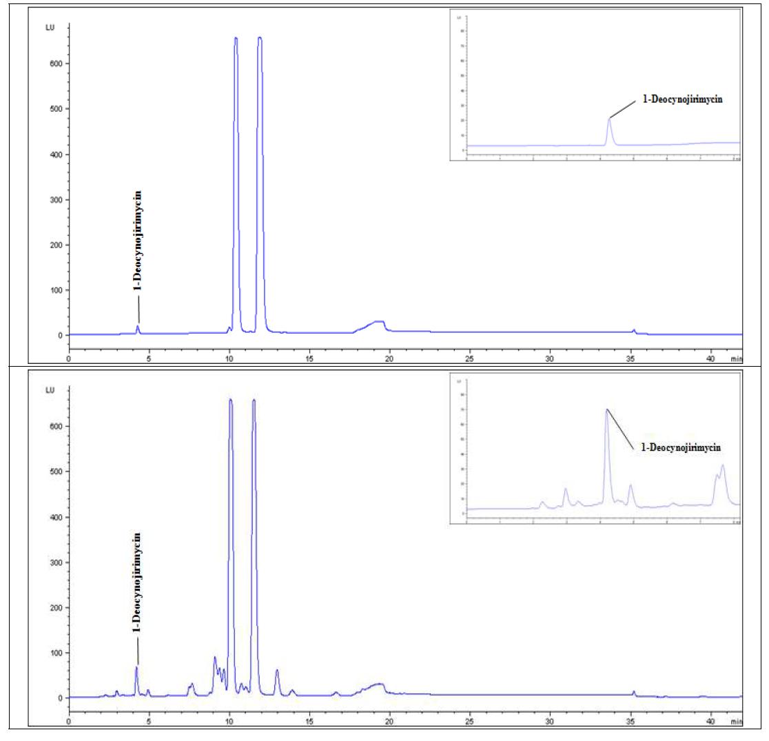 Representative chromatogram of phenolic compound standard and mulberry leaves