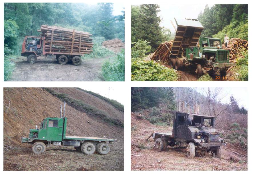 우리나라의 주요한 소운재용 산림작업차 트럭