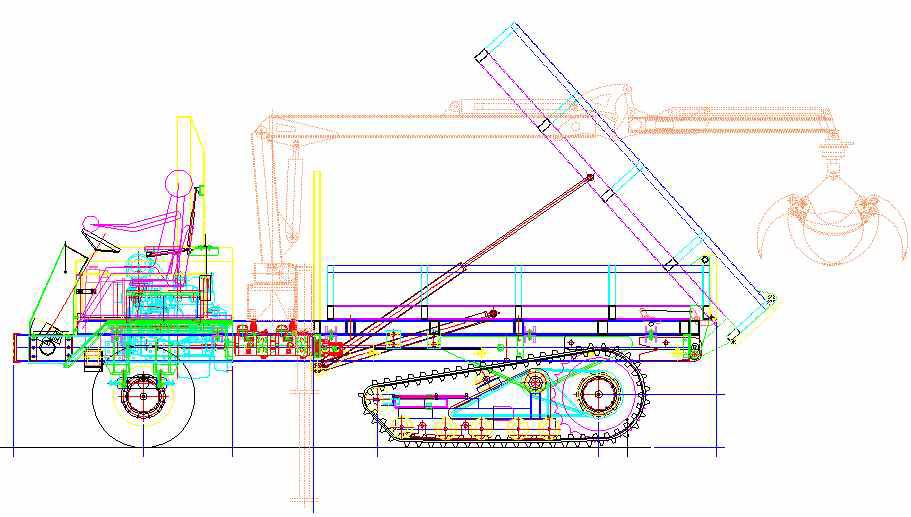반궤도식 산림작업차의 세부 설계도