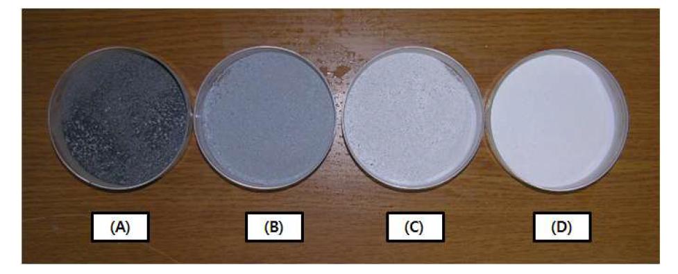 Observed colour changes in gnotobiotic pig bone powders upon annealing at different temperatures.