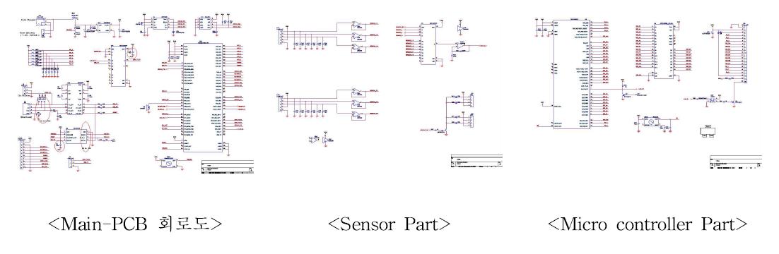 1차 테스트용 부숙도 측정기 1차 Main-PCB, Main-PCB Sensor Part,Main-PCB Micro controller Part 회로도