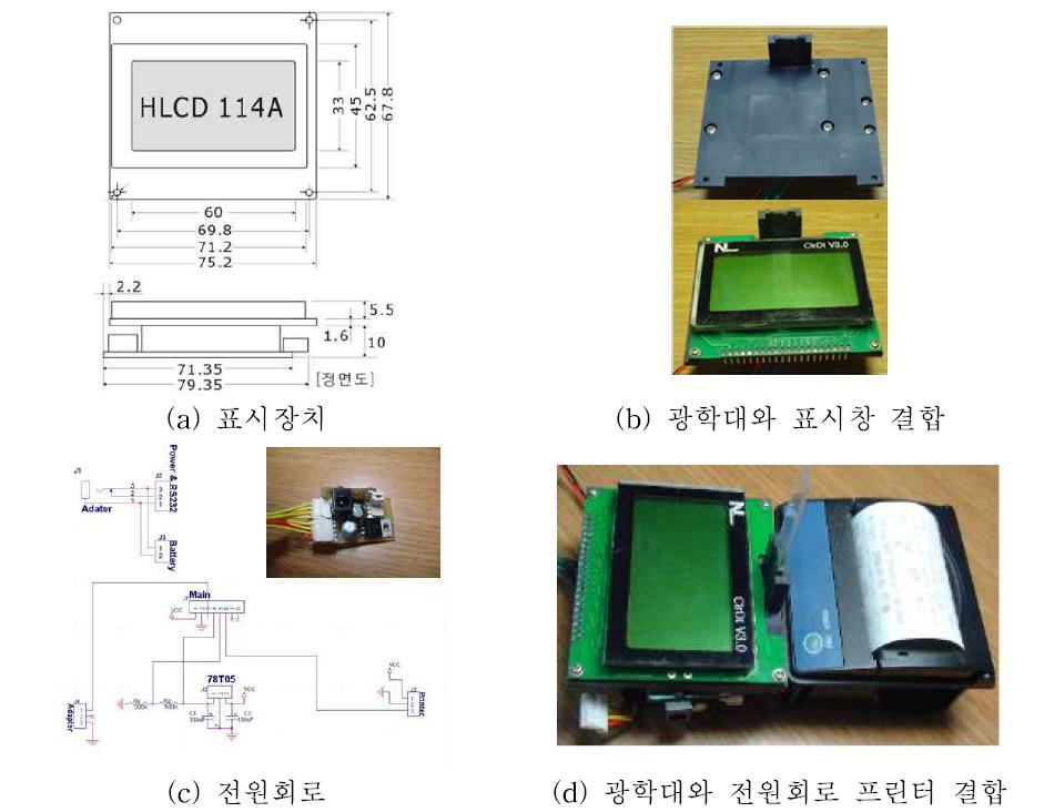 테스트용 부숙도 측정기 표시창 및 프린터.