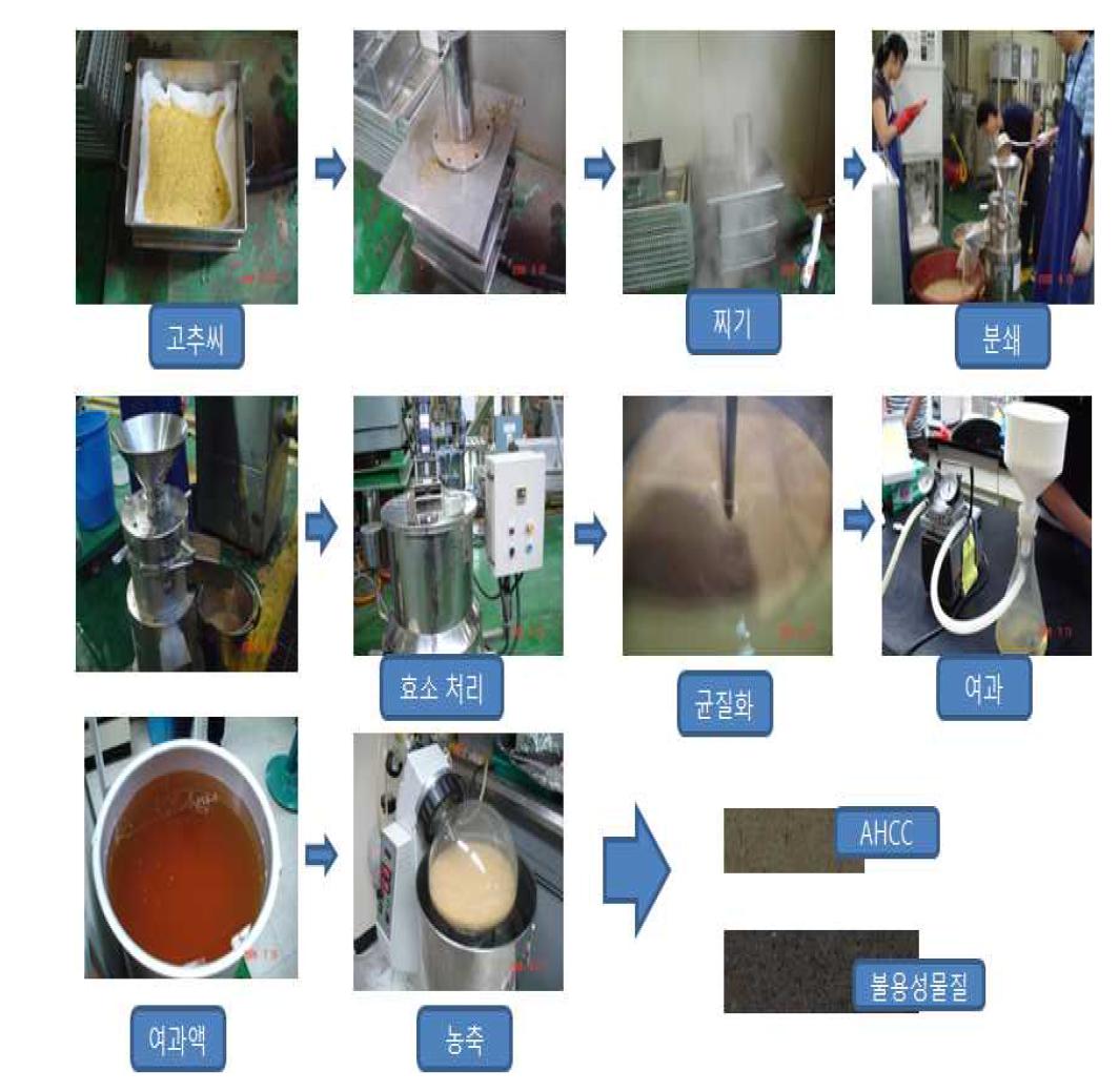 Flow chart for preparation of red pepper seed soluble extract