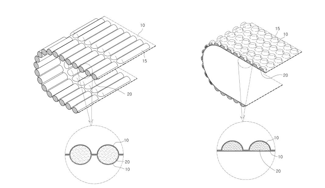 Schematics of flexible insulating package materials and their cross sectional structures