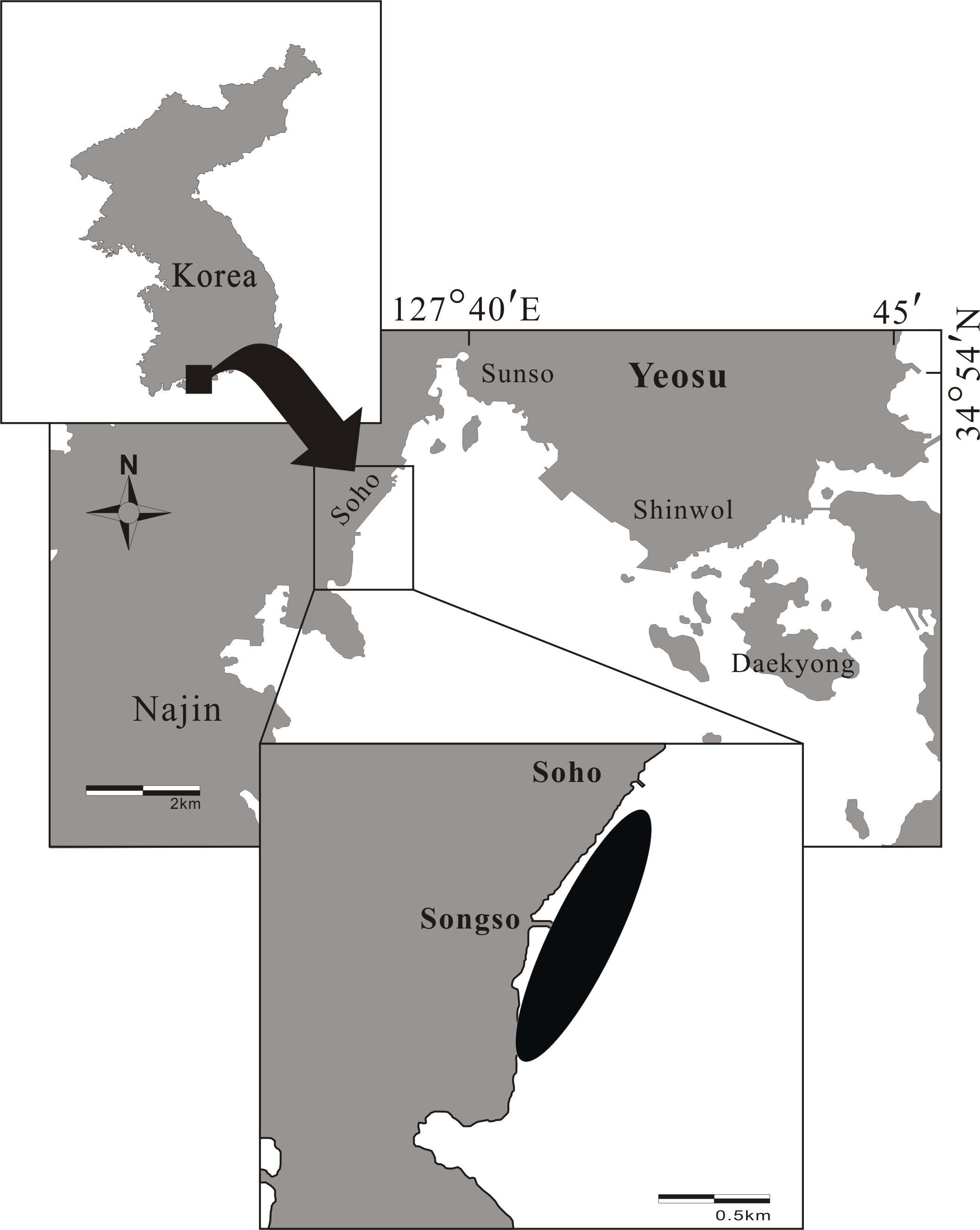 Map showing the sampling area.
