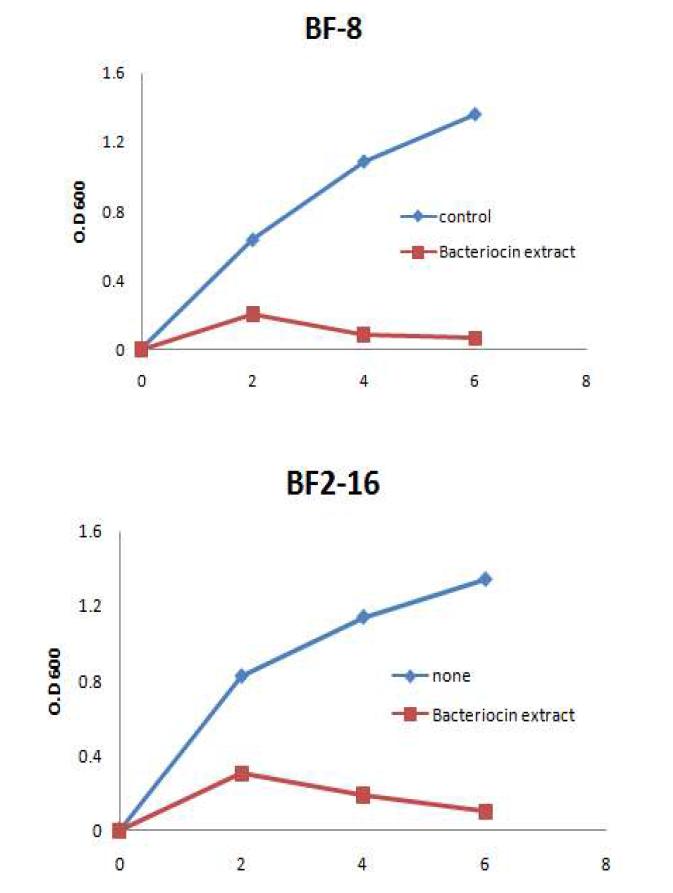 Growth inhibition of C. sakazkaii by bacteriocin(-like substance) of Bifidobacterium isolates
