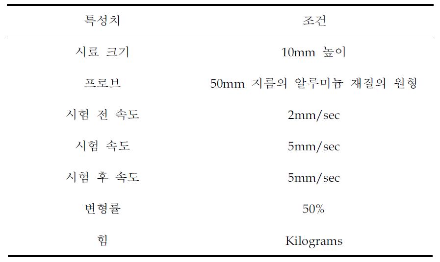 텍스쳐 분석기 분석 조건