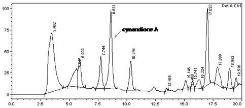 HPLC spectrum of MeOH extract of Cynanchum wilfordii