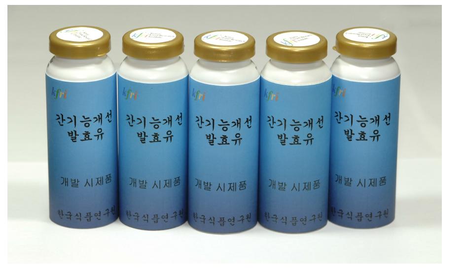 Narirutin첨가 알콜성 간기능 개선용 발효유 시제품