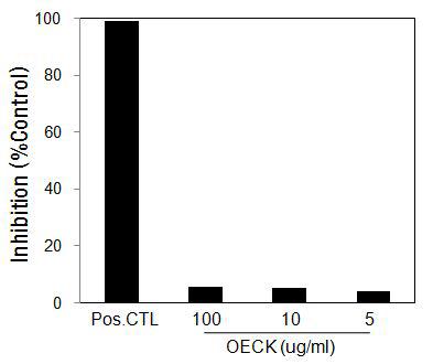 Effects of Octanoyl Esterified Compound K (OECK) on elastase activity by invitro enzyme assay.