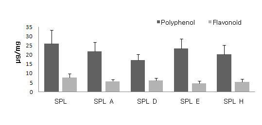 PolyphenolsandflavonoidscontentsinSPL ofginger