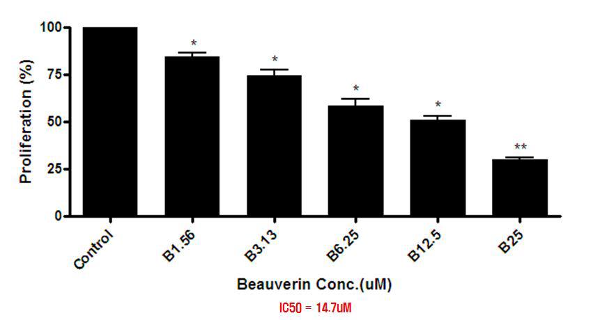 Beauvericin의 항암 작용효과