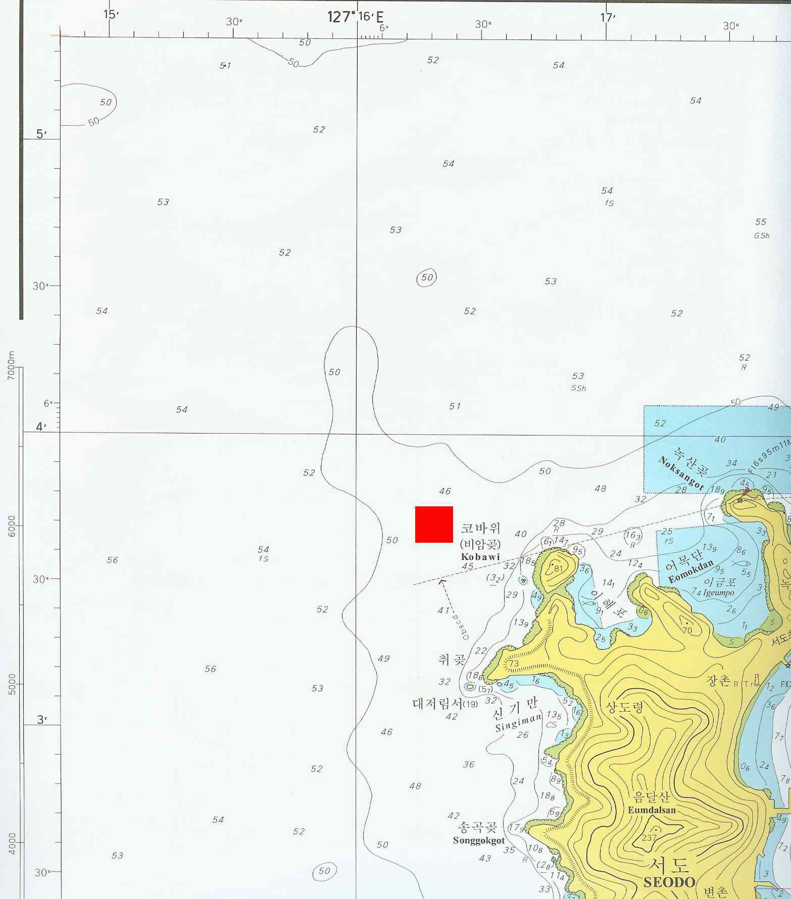 거문도 서도 해역(34.26°N, 127.173°E)