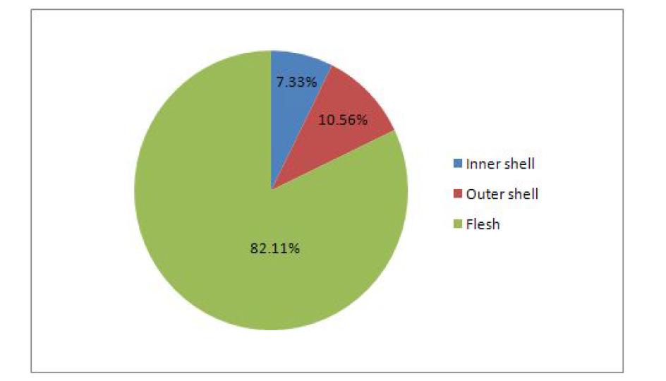 Percent of average physical composition of chestnut