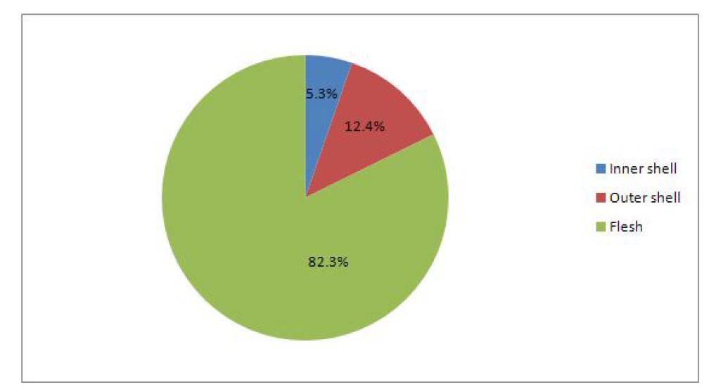 Percent of average physical composition of chestnut