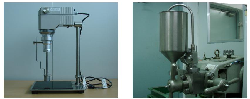 HOMOMIXER (left) & HOMOGENIZER (right).