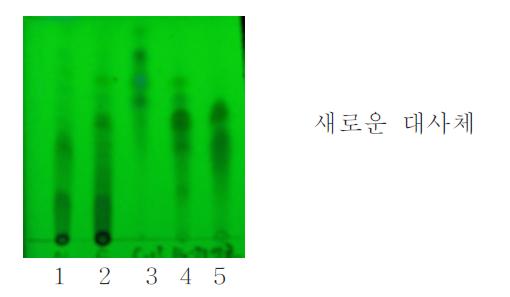 TLC of the residue of Artemisia princeps and its biotransformed one. (1:before