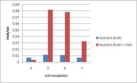 media의 성분에 따른 cellulase activity