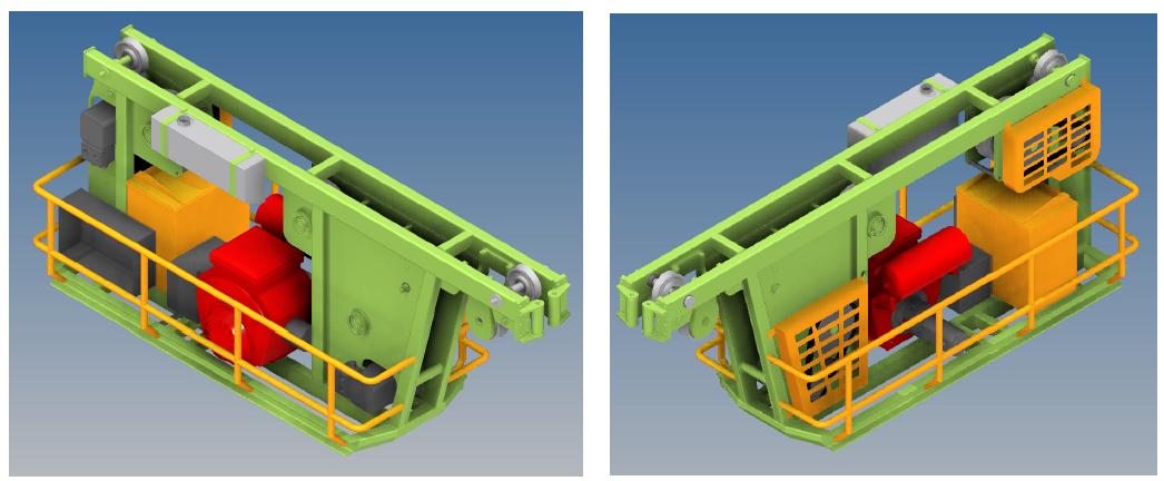 자주식 목재반송기의 3D 모델