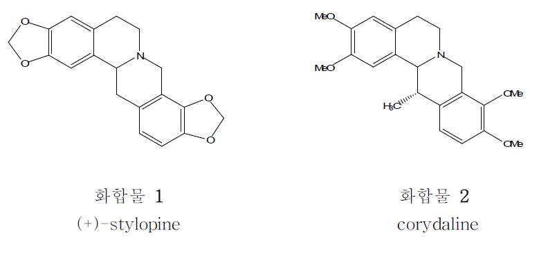 현호색 n-hexane분획으로부터 분리한 물질