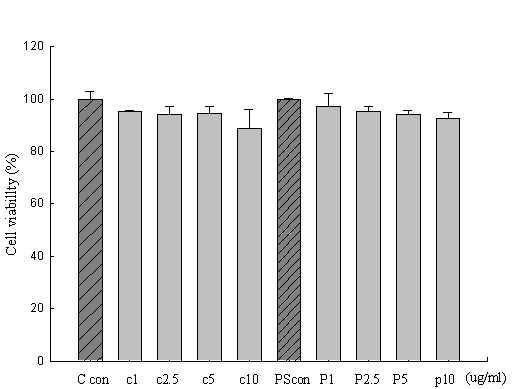 Effect of ceramide and phosphatidylserine on the cell viability of human dermal fibroblast by MTT assay