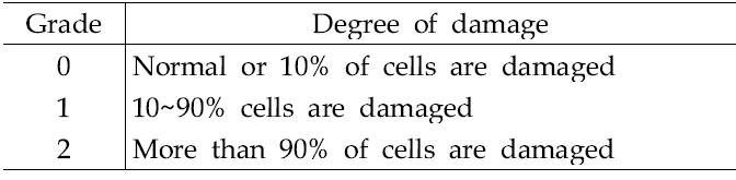 Grading for brain damage degree