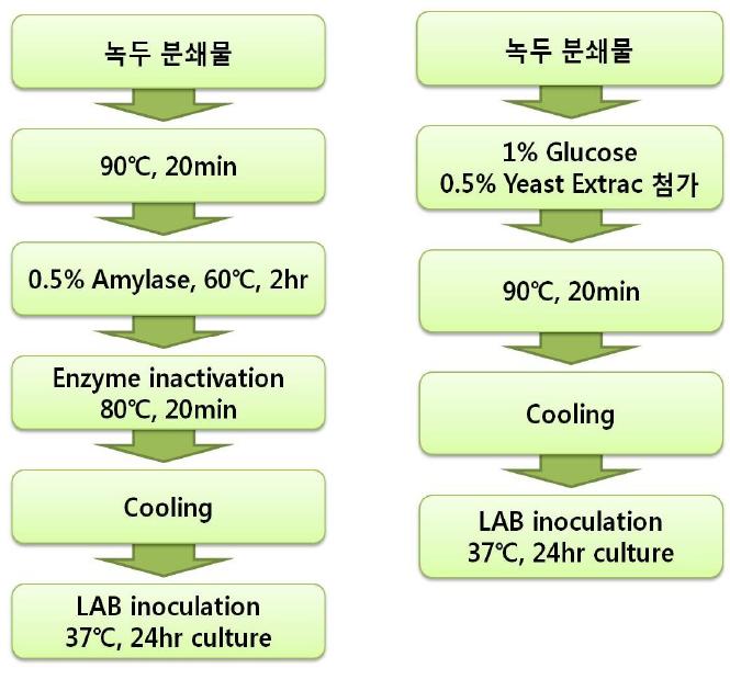 녹두 발효를 위한 공정