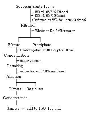Procedure for the extraction of taste compounds from Doenjang.
