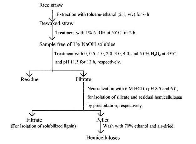 Scheme for extraction of hemicelluloses.