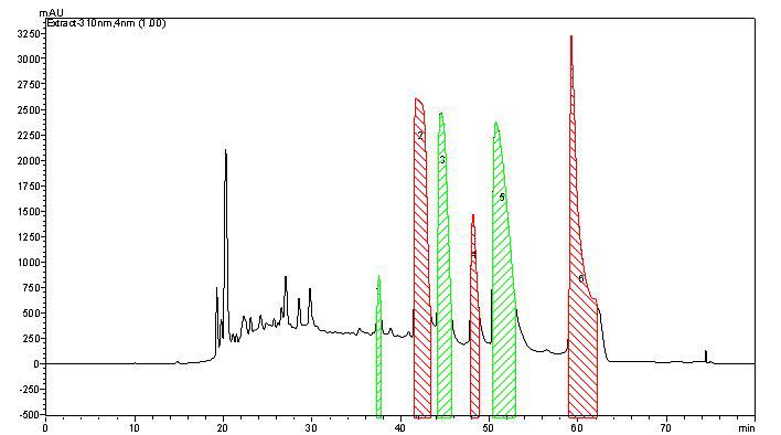 ODS chromatogram ofthefraction4from GPC chromatography.