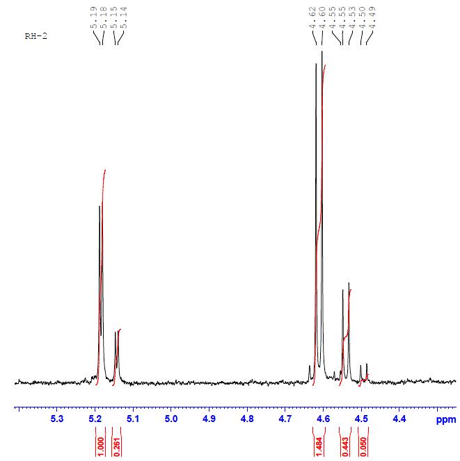 왕겨 내 홀로셀룰로오스의 NMR 스펙트럼