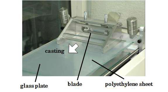 The picture of the doctor blade machine used.
