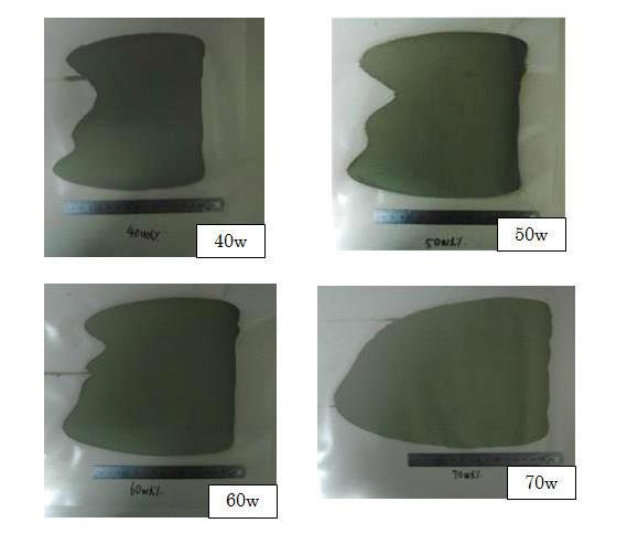 Photos of NiO-YSZ green sheet after tape casting.