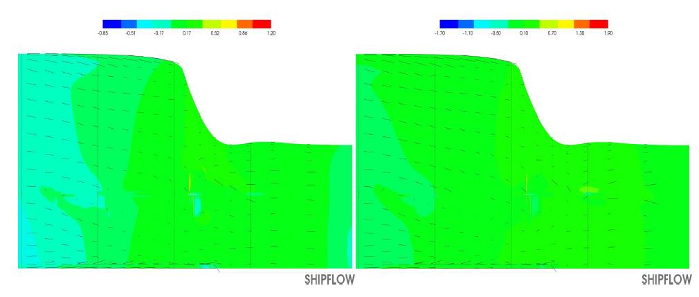 Comparison of Stream line(LS, bottom stern view)