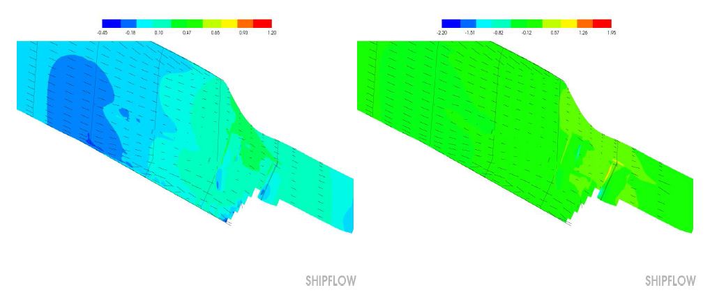 Comparison of Stream line(BF2, persp. stern view)