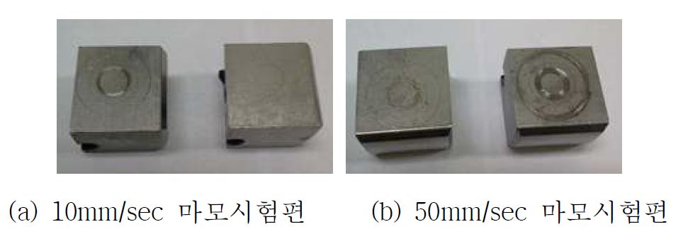 Friction test specimens of Fe based sintered parts after coating