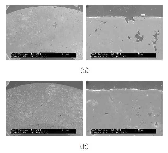 Porosity of Fe based sintered parts (a) before coating (b) after coating