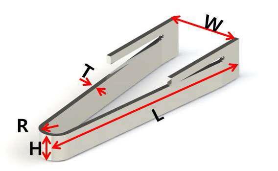 Design variables of the leaf spring