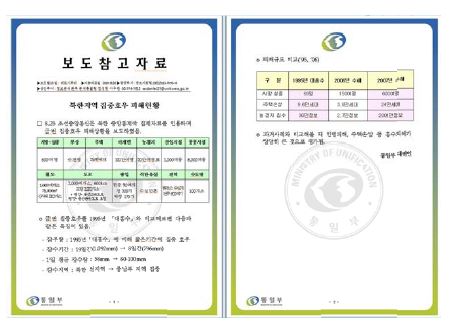 2007년 북한지역 집중호우 피해현황