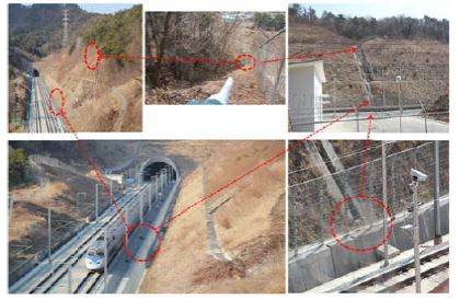 KTX 고속철도(2011.3월) - 절개지 사이의 계곡부