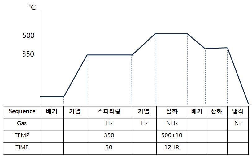 이온 질화장비를 이용한 이온 질화공정도