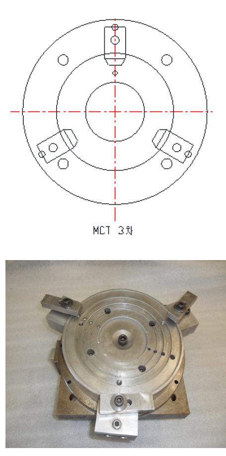 MCT 3차 가공 시 전용치구 형상