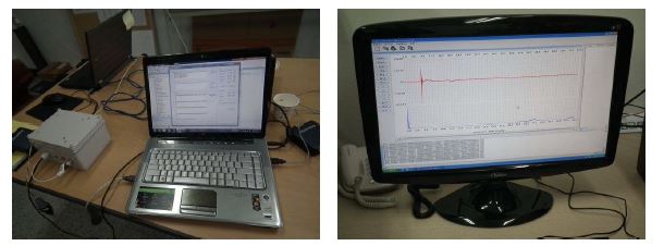 개발한 무선원격계측장치 연결 및 측정 현황