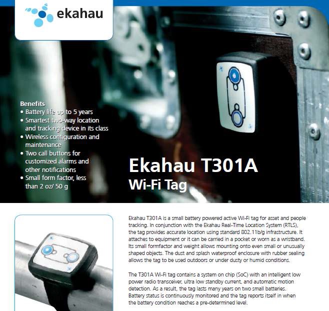 ekahau사의 Wi-Fi Tag 자료