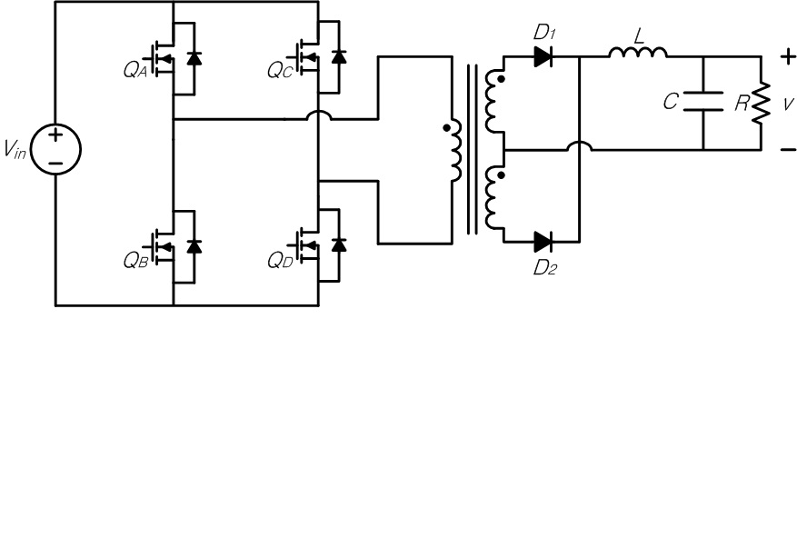 Full-Bridge DC-DC 컨버터 기본 회로도